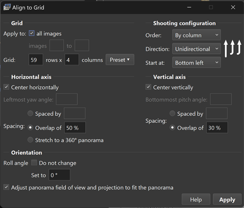 Murten panorama PTGui interface